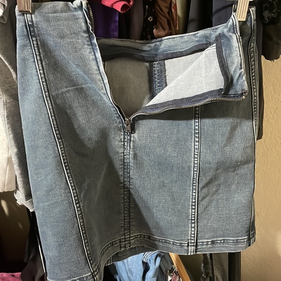 Free people blue mini skirt size 4 - Picture 5 of 5